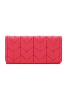 Fossil, Portofel de piele cu aspect matlasat si tehnologie RFID Logan, Roz aprins Fossil, Portofel de piele cu aspect matlasat si tehnologie RFID Logan, Roz aprins