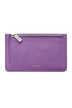 Fossil, Portofel de piele ecologica cu aspect texturat Logan, Violet Fossil, Portofel de piele ecologica cu aspect texturat Logan, Violet