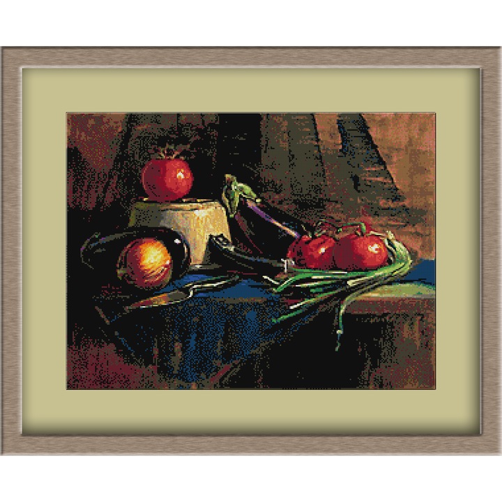 Goblen diagrama color si set ate Cina frugala KRIF panza 10 ochiuri cm 37 culori