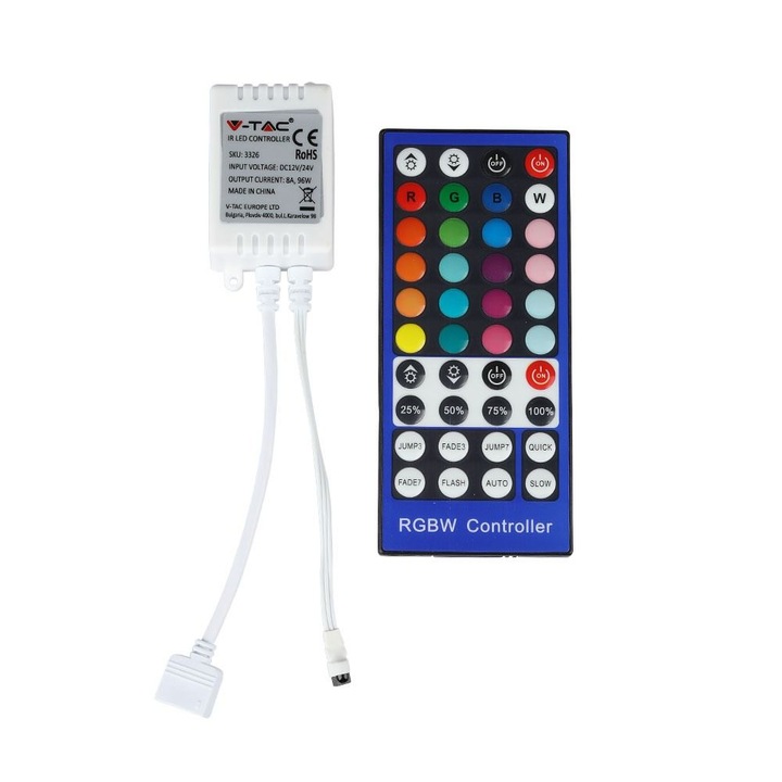 Controler RGB+W pentru banda led, V-TAC, Telecomanda