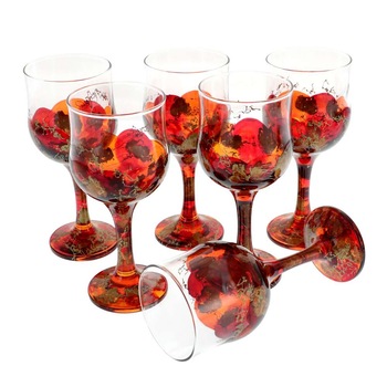 Set 6 Pahare Pictate Vin Orange 240 ml Set 6 Pahare Pictate Vin Orange 240 ml