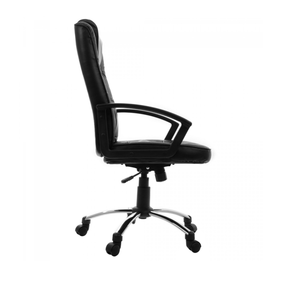 Scaun birou directorial Deco, ajustabil, rotativ, imitatie piele, negru