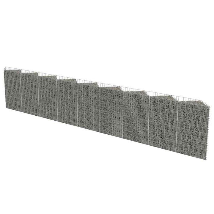 vidaXL horganyzott acél gabion fal 630 x 30 x 100 cm