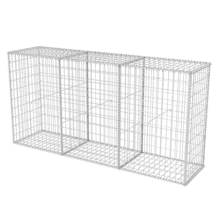 Cos gabion vidaXL, 200 x 50 x 100 cm, otel galvanizat 20.7 kg 142552