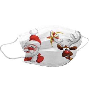 Set 10 Masti medicale Type II2R pentru copii, Model Mos Craciun AC Set 10 Masti medicale Type II2R pentru copii, Model Mos Craciun AC