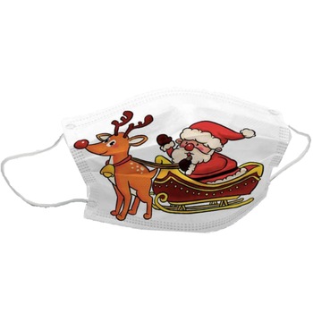 Set 10 Masti medicale Type II2R pentru adulti, Model Mos Craciun AA Set 10 Masti medicale Type II2R pentru adulti, Model Mos Craciun AA