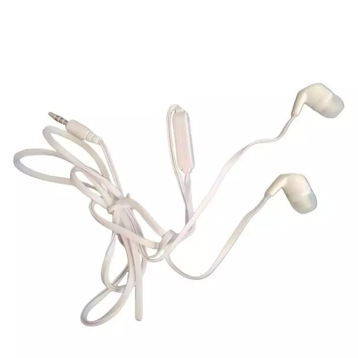 Casti cu fir SIKS®, usor de purtat, intrare Jack 3.5 mm, super bass, culoare alb