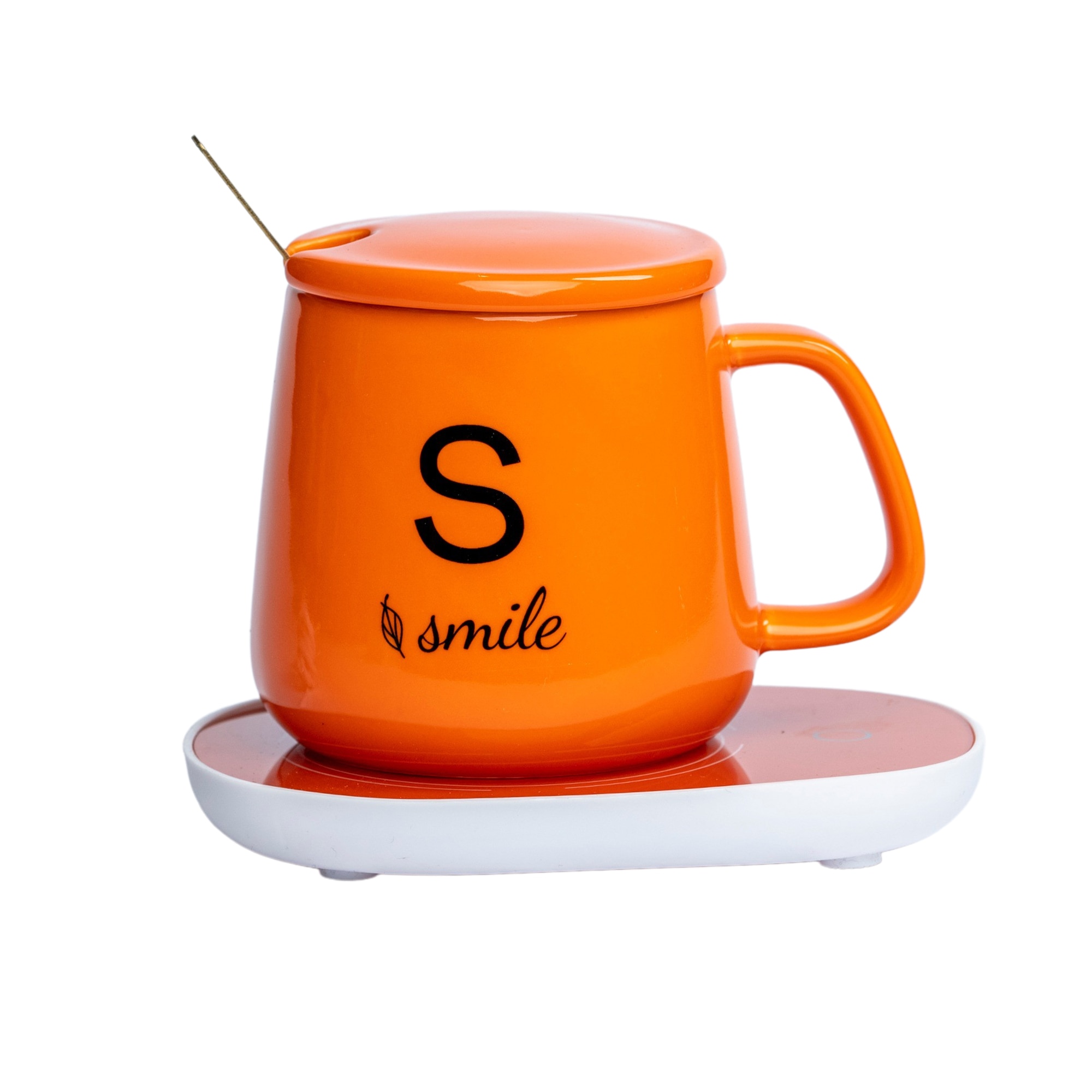 Cadou personalizat, Cana cu inclazire, scris negru, portocalie, 350ml