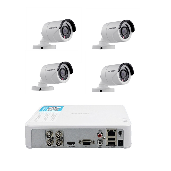 Sistem de supraveghere 4 camere video pentru exterior Hikvision IR 20m