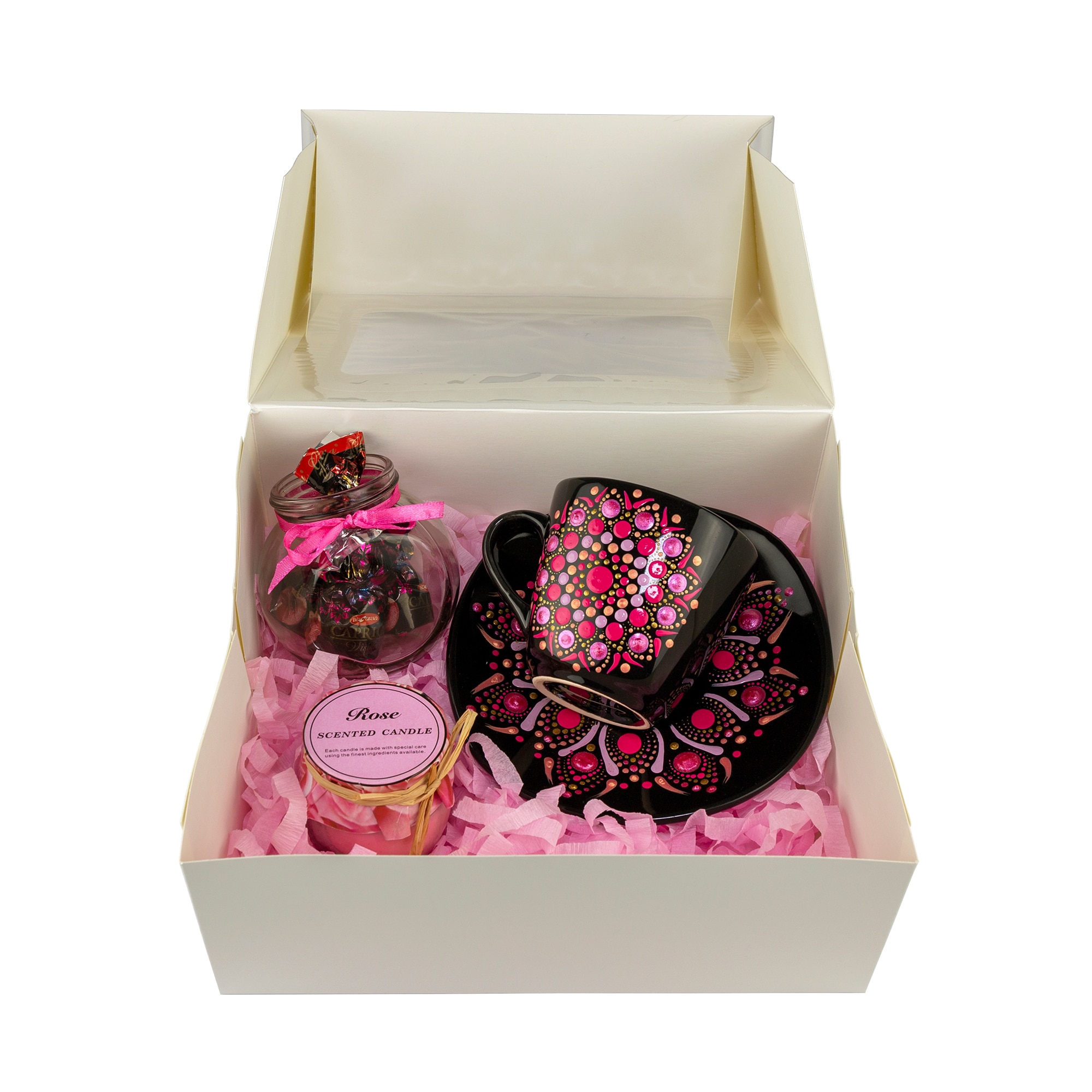 Set cadou, Yoobirim Box, pictat mandala, Roz, 200ml