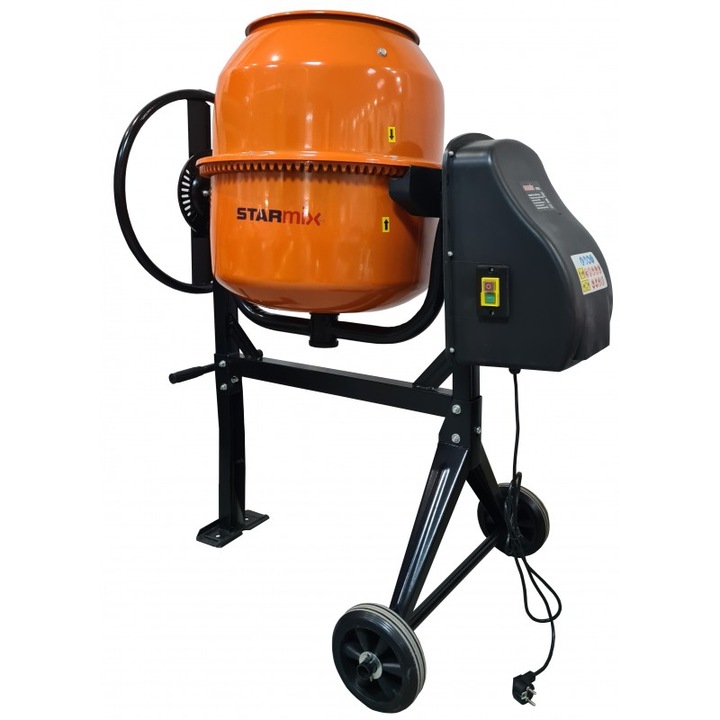 Betoniera CM200L STARMIX, volum cuva 200 litri, putere motor 850W, bobinaj motor cupru, alimentare 230V, greutate 57kg