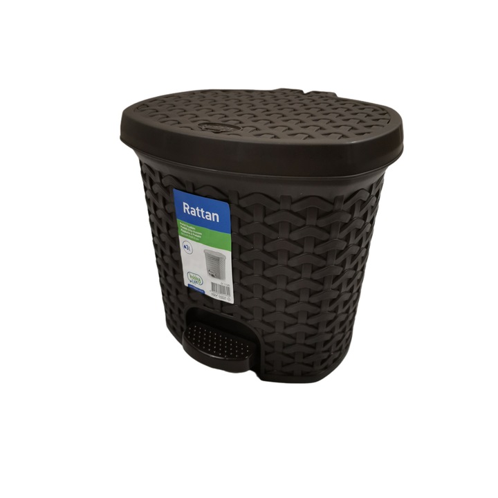 Cos de gunoi, Hobby Life, Plastic, 5.5 l, Maro inchis