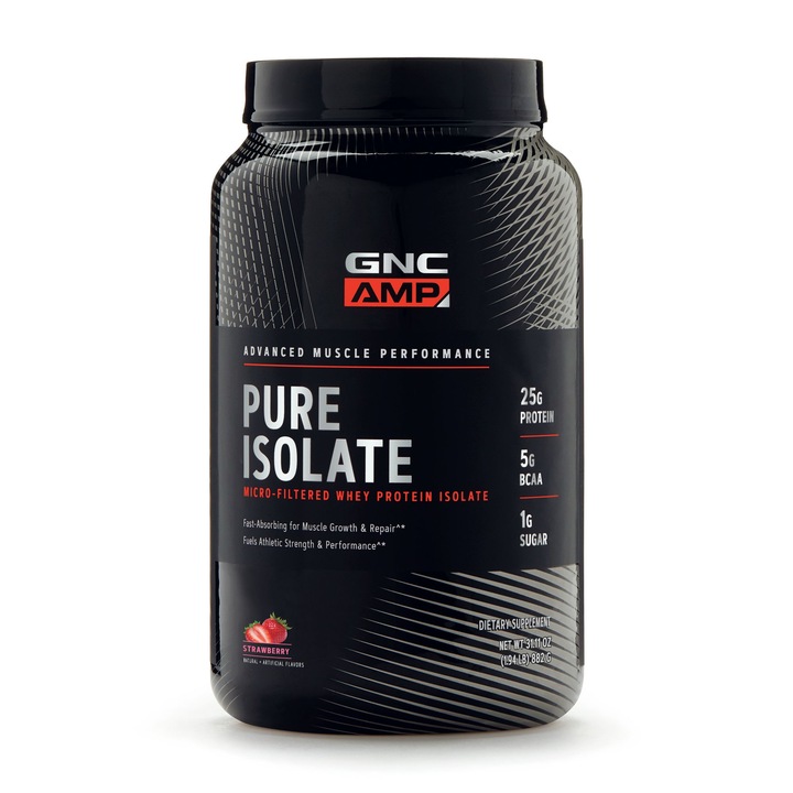 GNC Amp Pure Isolate, Fehérje Izolátum, Eper Ízzel, 882 g