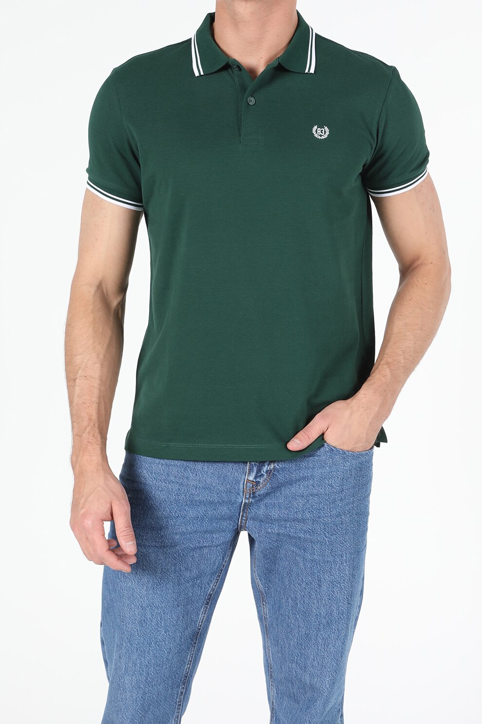 COLIN'S, Tricou polo regular fit, Verde englez