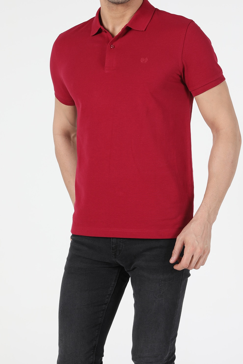COLIN'S, Tricou polo regular fit de bumbac, Rosu inchis