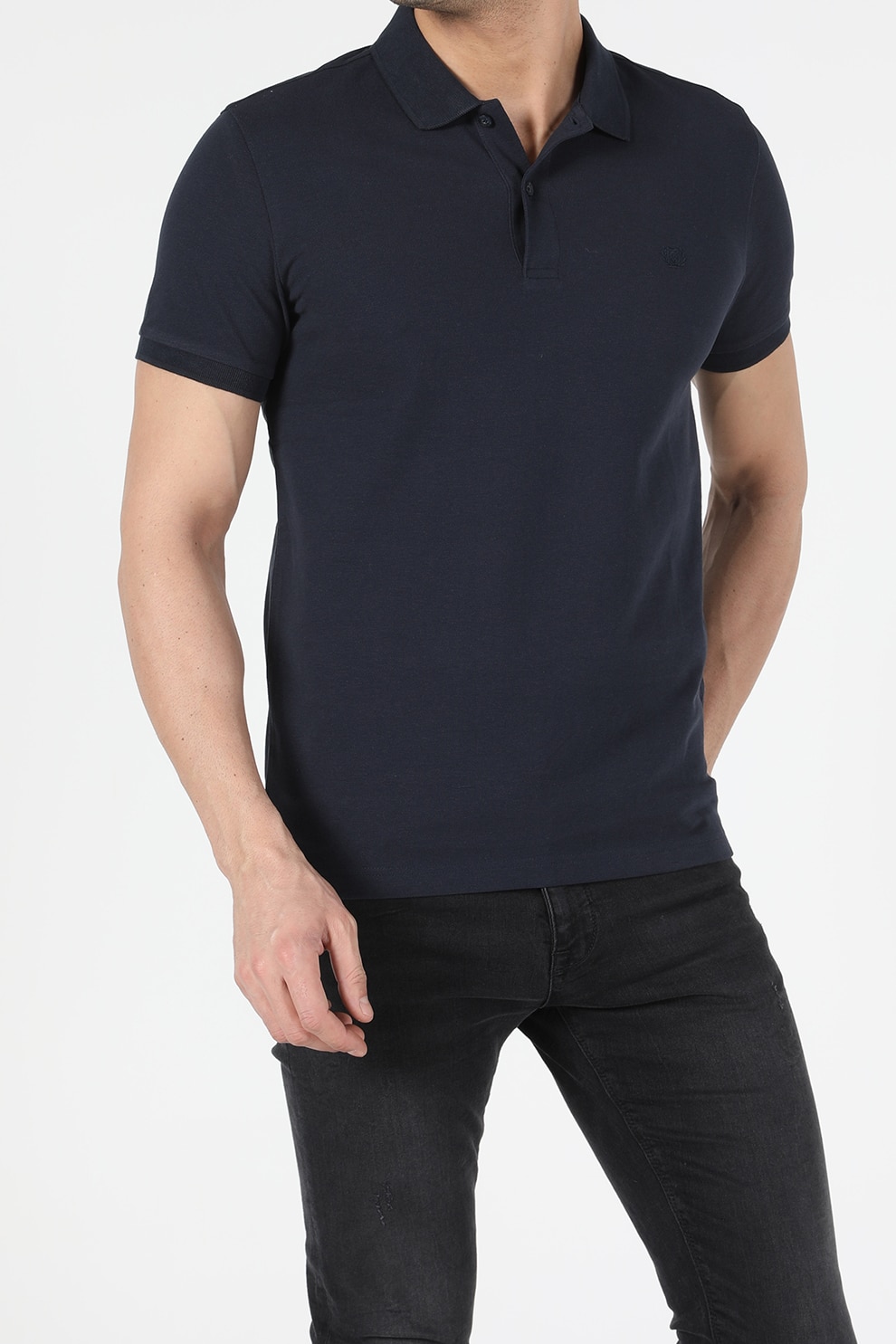 COLIN'S, Tricou polo regular fit de bumbac, Bleumarin inchis