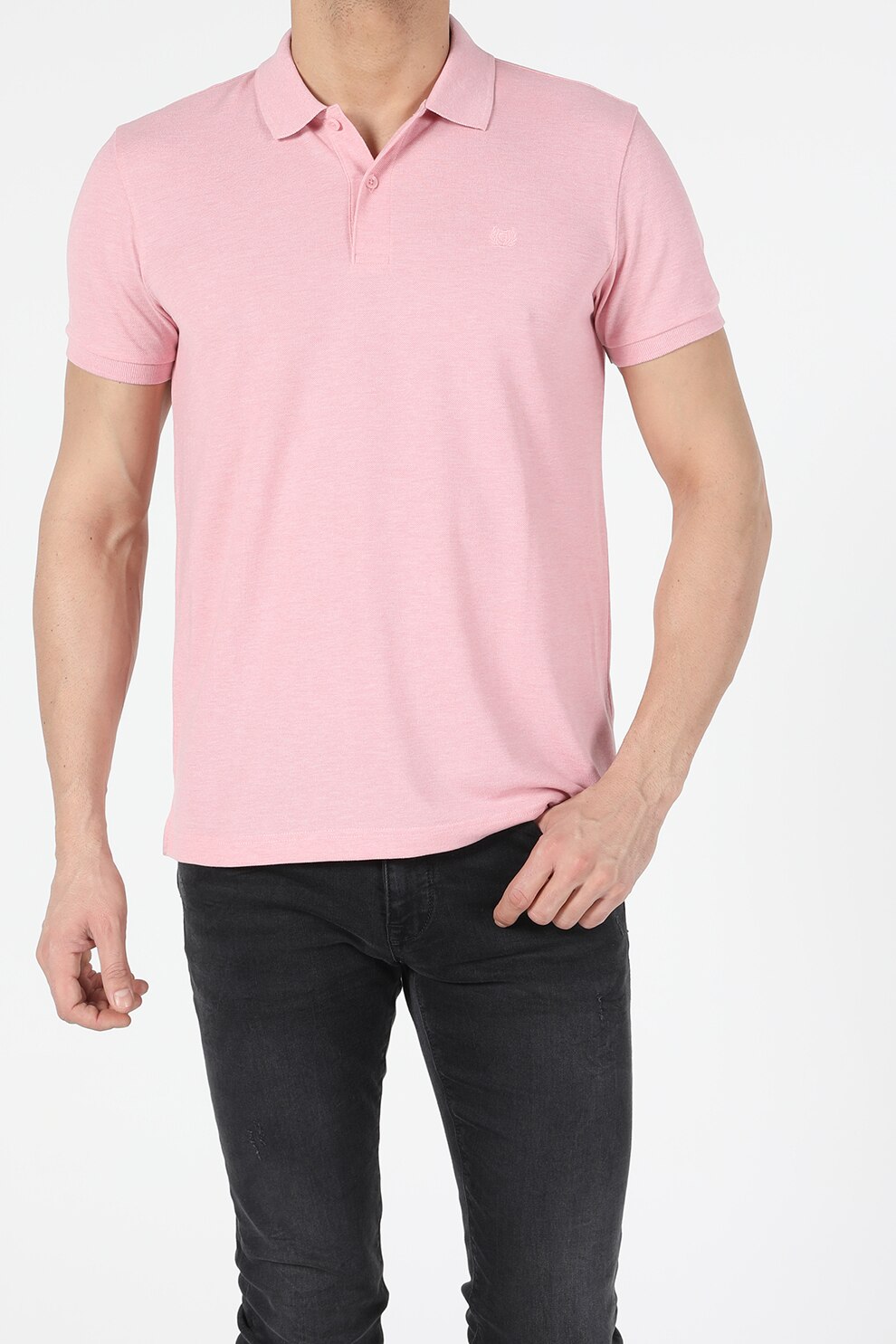 COLIN'S, Tricou polo regular fit de bumbac, Roz melange