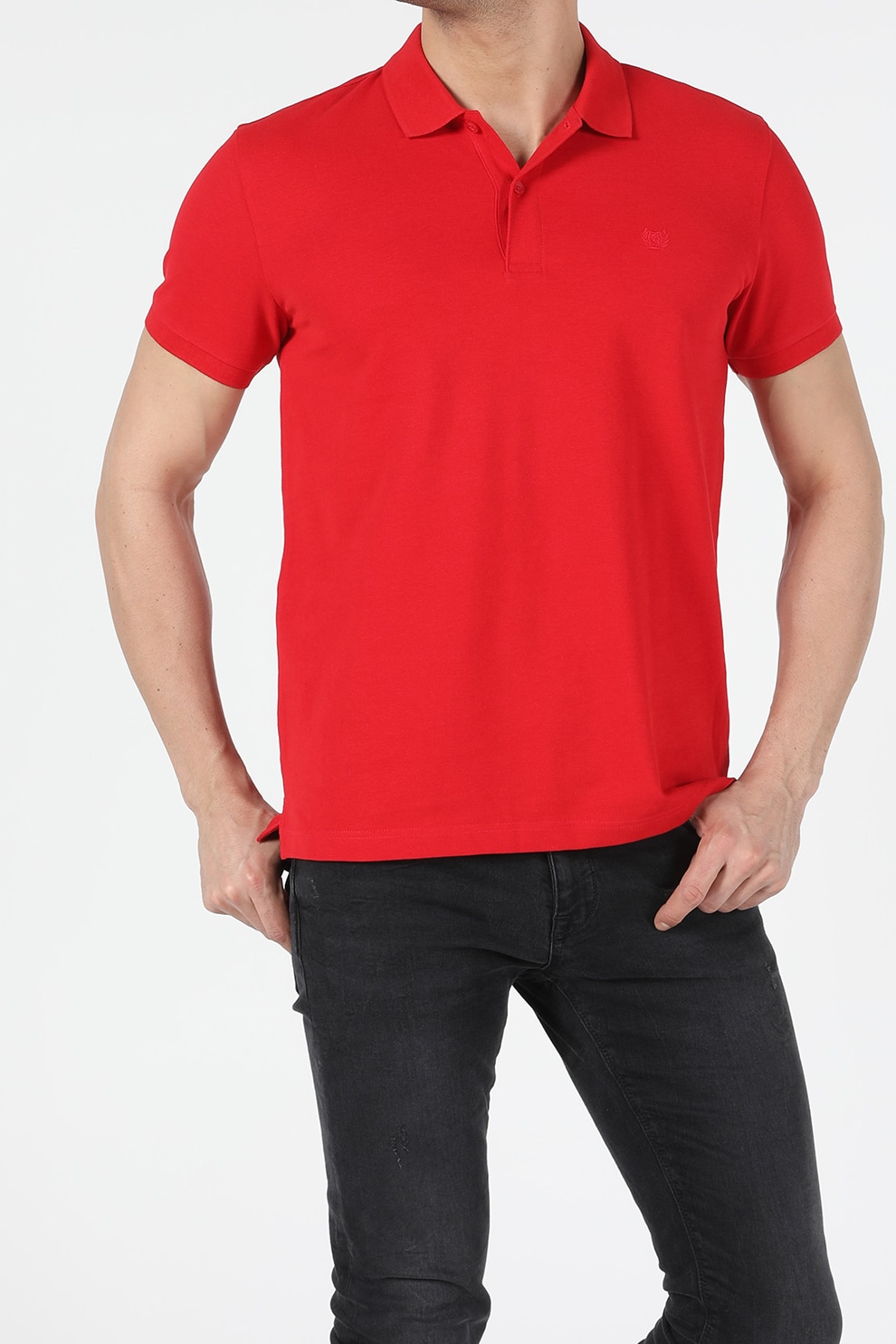 COLIN'S, Tricou polo regular fit de bumbac, Rosu