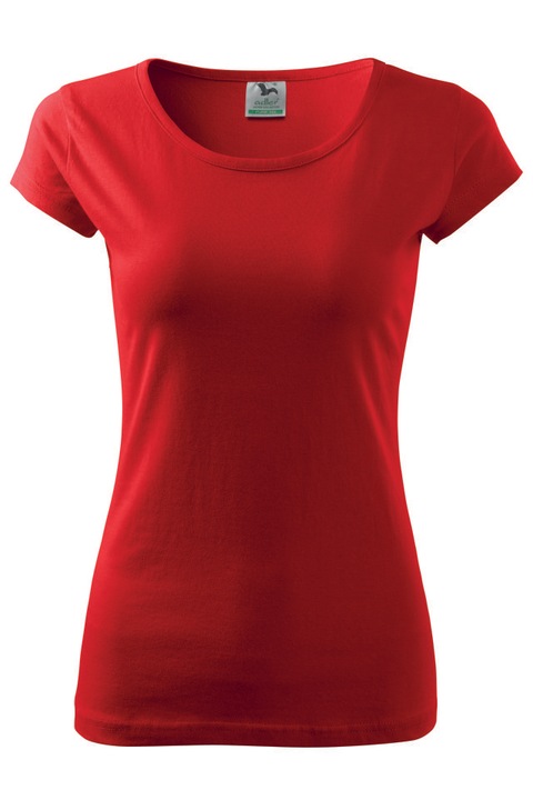 Tricou dama Pure cu maneca scurta, bumbac, rosu, L