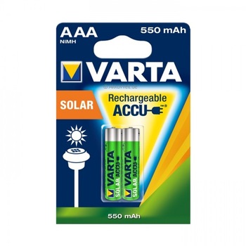 Acumulatori Varta pentru lampi solare, AAA, 550 mAh, 2 buc Acumulatori Varta pentru lampi solare, AAA, 550 mAh, 2 buc