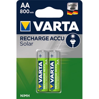 Acumulatori Varta pentru lampi solare, AA, 800 mAh, 2 buc Acumulatori Varta pentru lampi solare, AA, 800 mAh, 2 buc