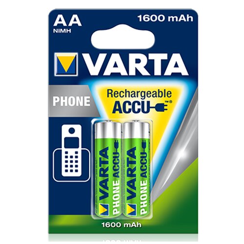 Acumulatori Varta pentru telefoane cordless, AA, 1600 mAh, 2 buc