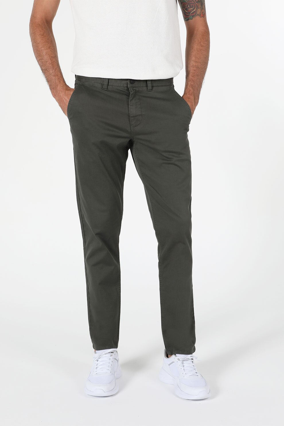 COLIN'S, Pantaloni chino regular fit, Verde inchis