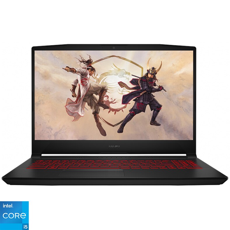 Laptop Gaming MSI Katana GF66 11UD-474XRO cu procesor Intel Core ® i5-11400H, 15.6” FHD 144Hz IPS, 8GB DDR4, 512GB SSD , NVIDIA® GeForce RTX™ 3050Ti, MS DOS, Black