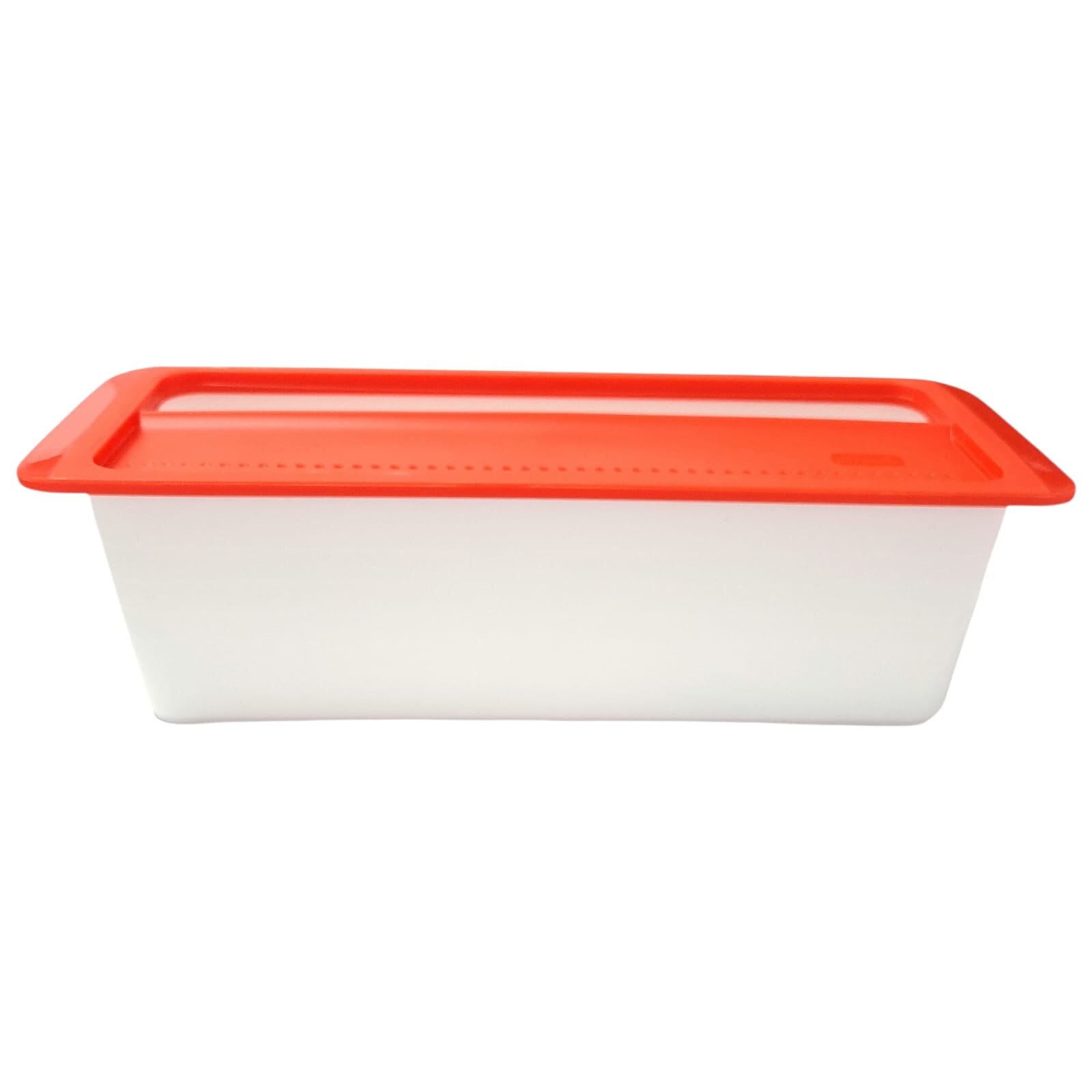 Cutie pentru paste cu capac pentru microunde, fara BPA, alb/rosu, 1.8L, 29.7x11.3x8.3