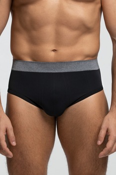 Chiloti din microfibra regenerata Pompea, Eco-Friendly, Negru/Gri Chiloti din microfibra regenerata Pompea, Eco-Friendly, Negru/Gri