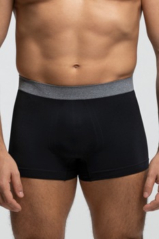 Boxeri din microfibra regenerata Pompea, Eco-Friendly, Negru/Gri Boxeri din microfibra regenerata Pompea, Eco-Friendly, Negru/Gri