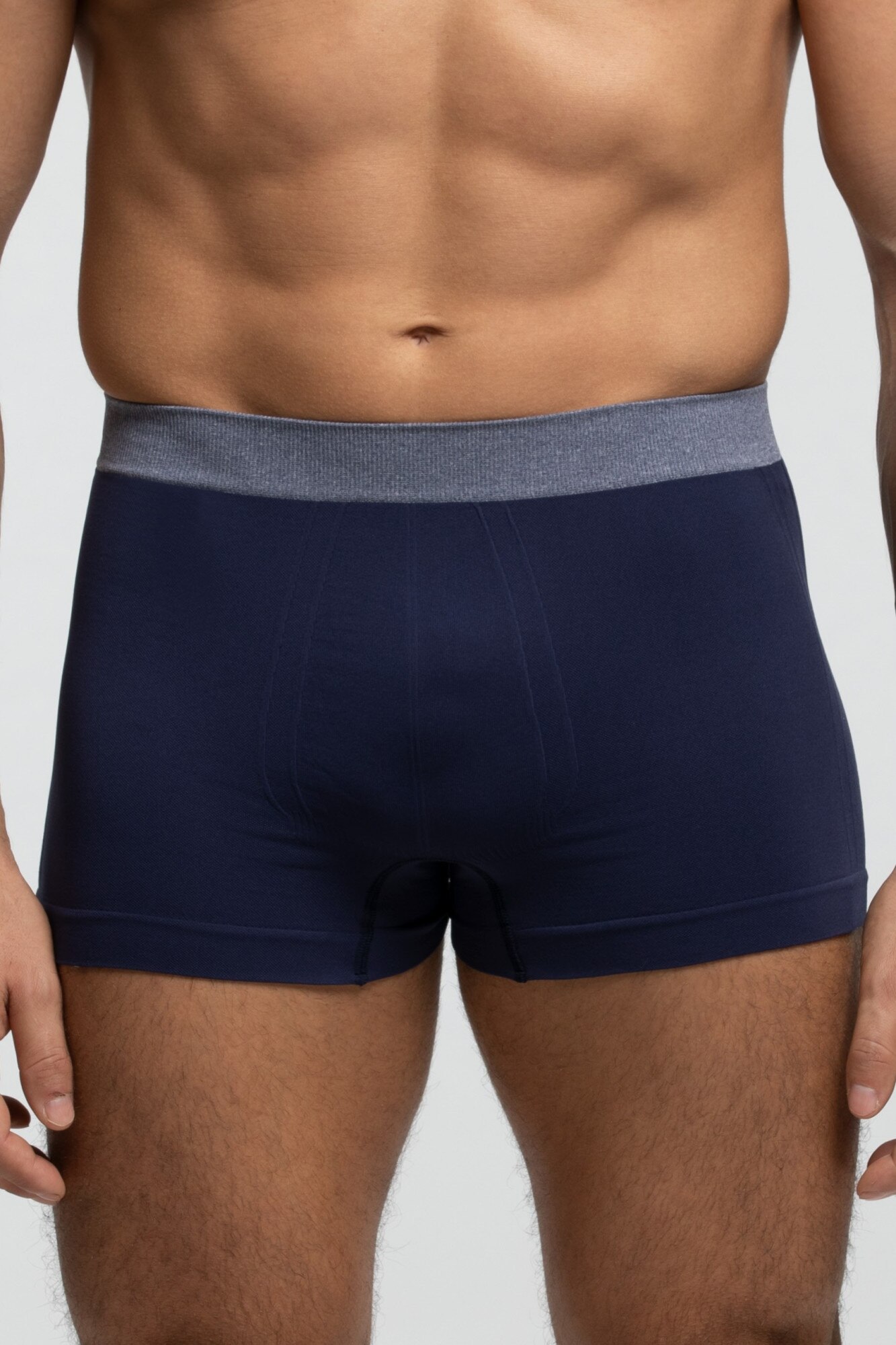 Boxeri din microfibra regenerata Pompea, Eco-Friendly, Blue / Gray