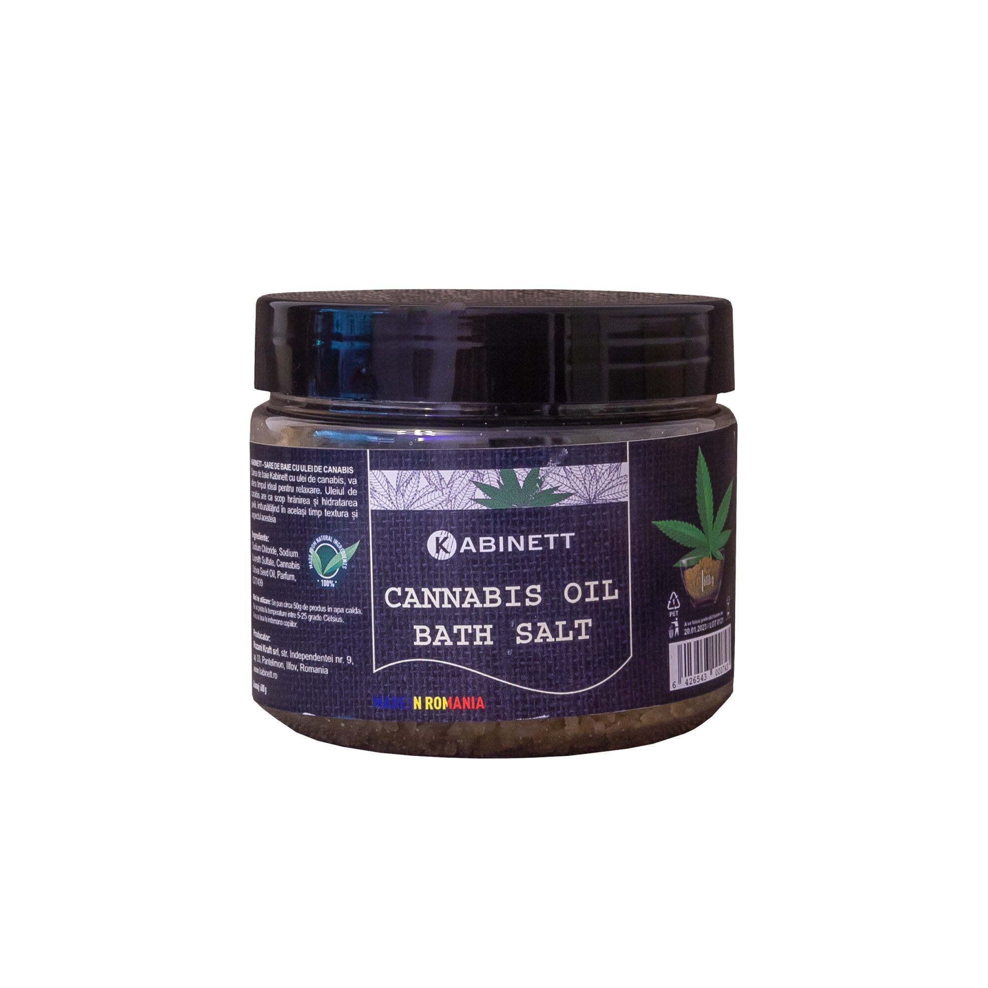 Sare de baie cu cannabis oil, 600gr