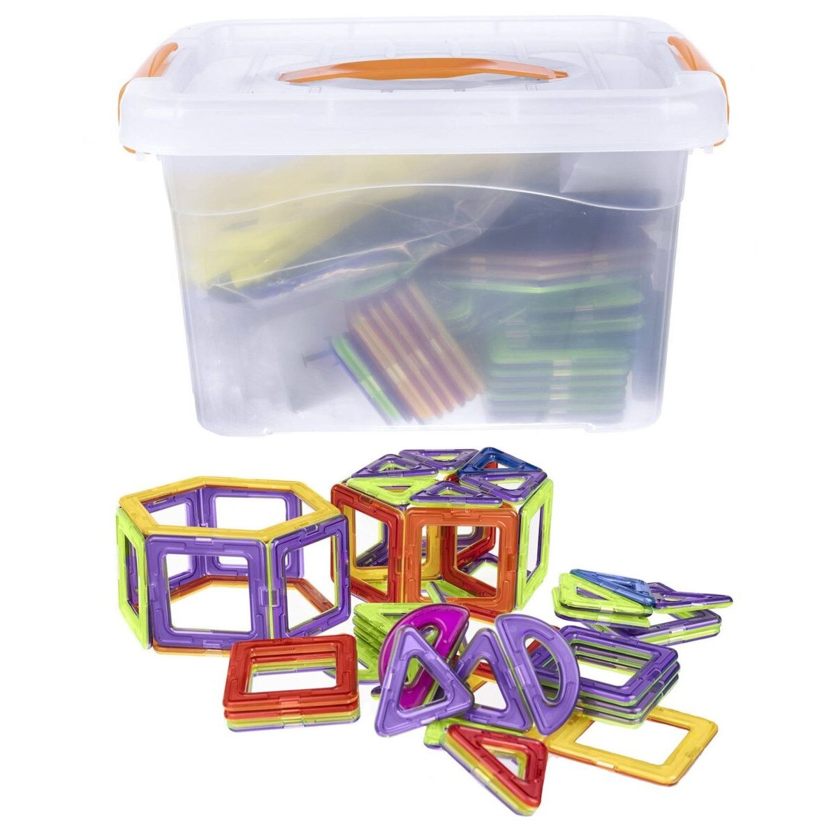 Set de Constructie Magnetic cu 99 Piese, Educativ si Creativ, MAG 99, Numeroase Posibilitati de Construit Creativ