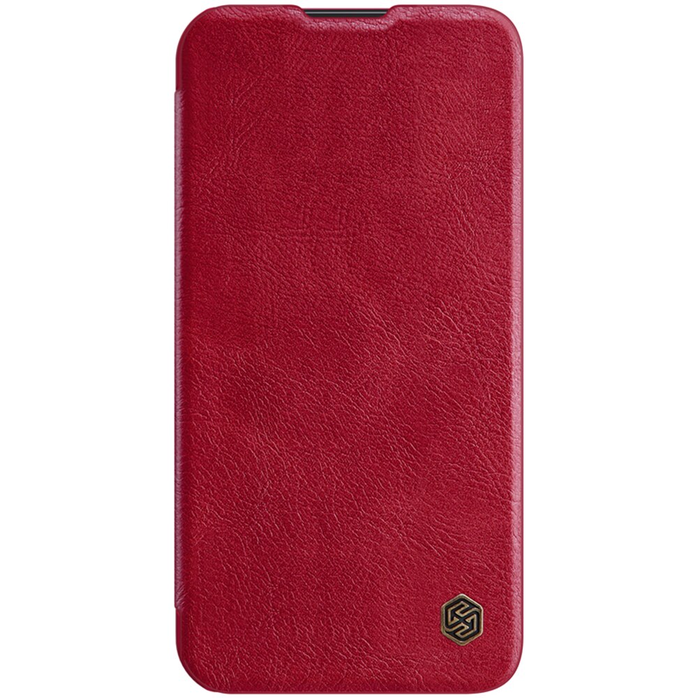 Husa cu protectie camera pentru iPhone 13 Pro Max, flip cover, piele, Rosu, KOF-BBL3416