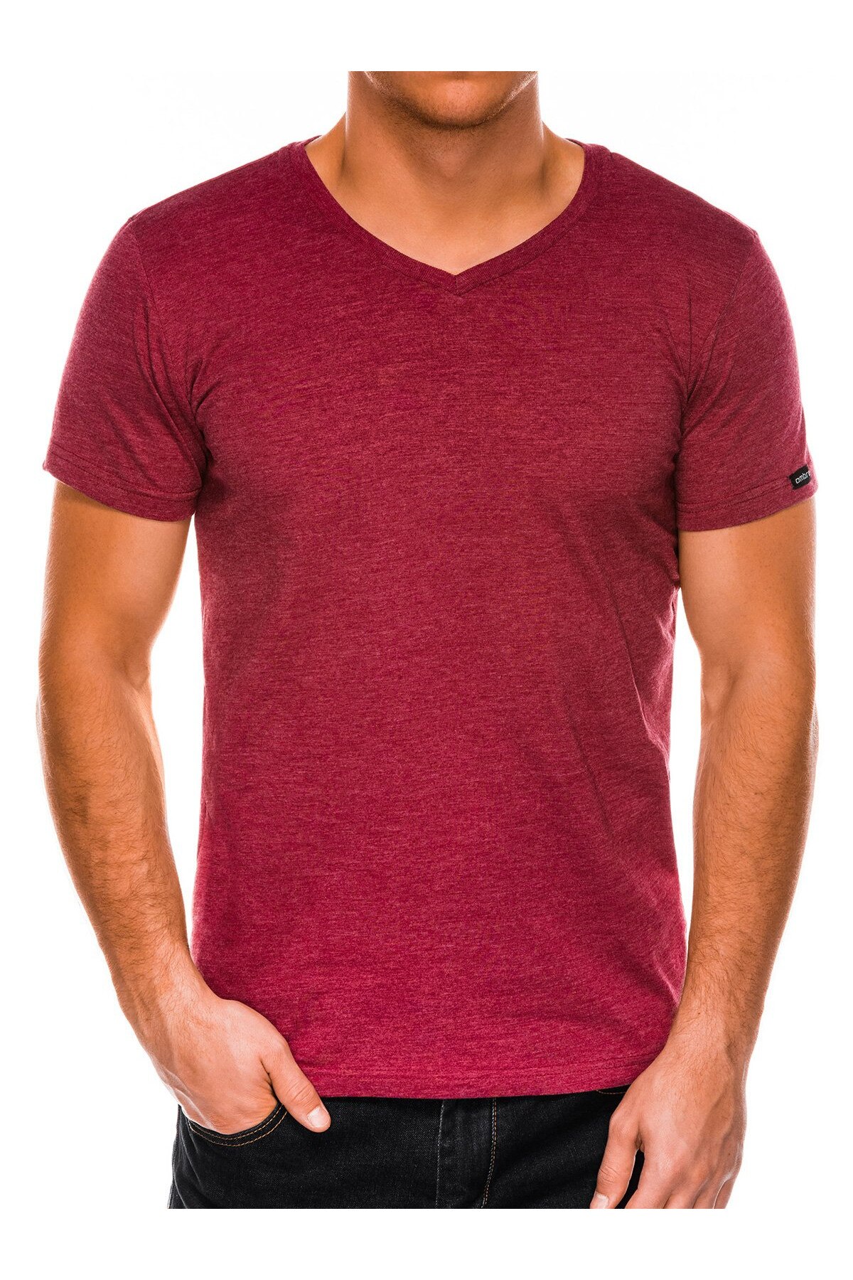 Tricou slim fit barbati S1041 - visiniu, Visiniu, S