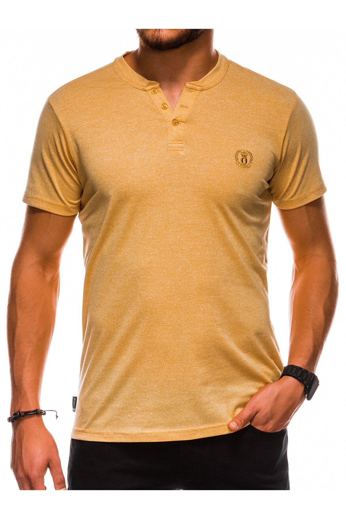 Tricou slim fit barbati S1047 - galben, Galben