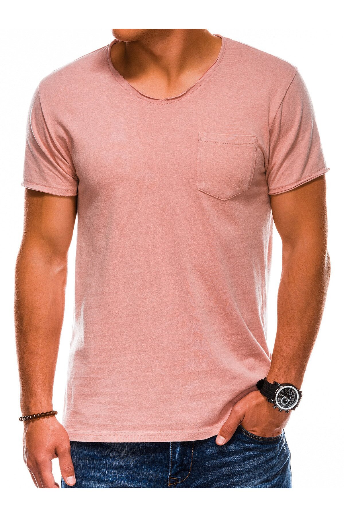 Tricou barbati S1037 - roz, Roz, S