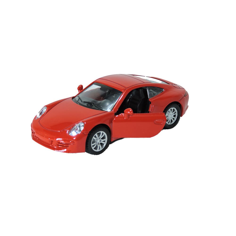Masinuta metalica Porsche 911, lumini functionale, deschide usile, scara 1:32, rosu