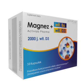 Supliment alimentar Magneziu, B6 si D3, ActivLab Pharma, 2000 UI, 50 capsule Supliment alimentar Magneziu, B6 si D3, ActivLab Pharma, 2000 UI, 50 capsule