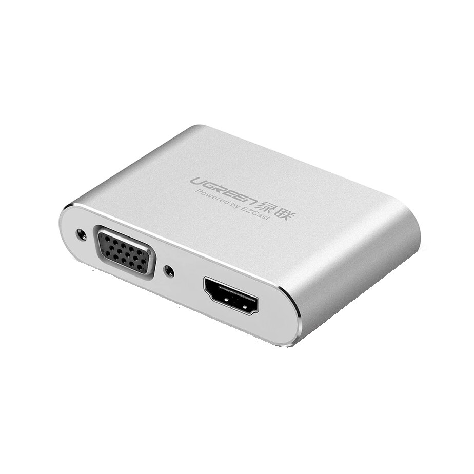 Adaptor 3in1 usb la convertor audio video hdmi si vga Argintiu