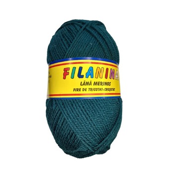 Fir tricotat, Filanina, Verde Sticla 224, lana 100%, 170m/100g Fir tricotat, Filanina, Verde Sticla 224, lana 100%, 170m/100g