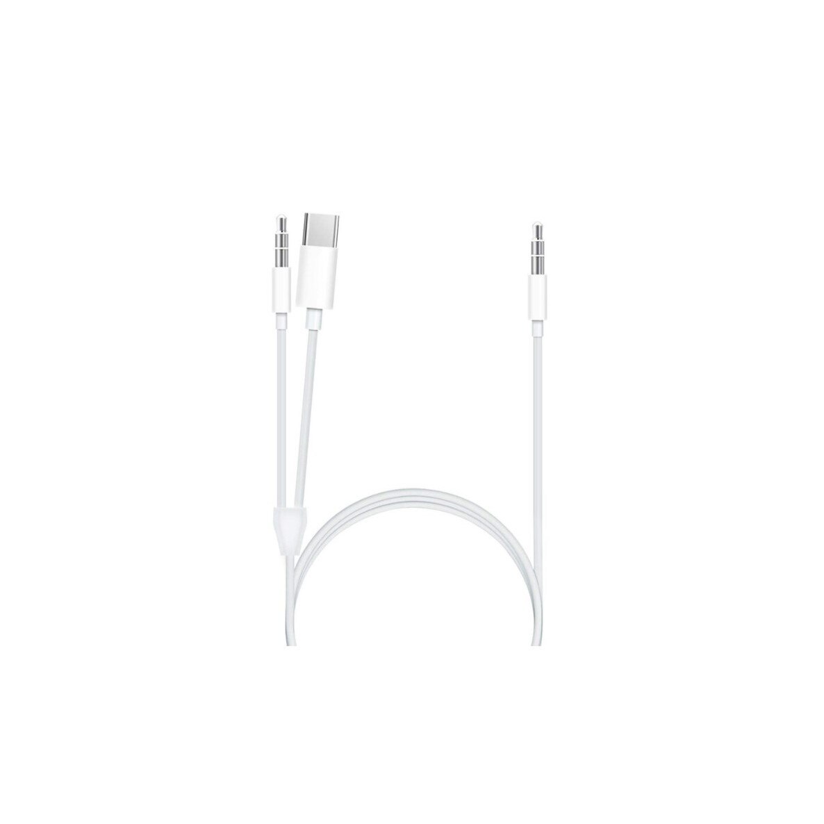 Cablu 2 in 1 Type C si Jack 3.5 mm, 1 m, Alb