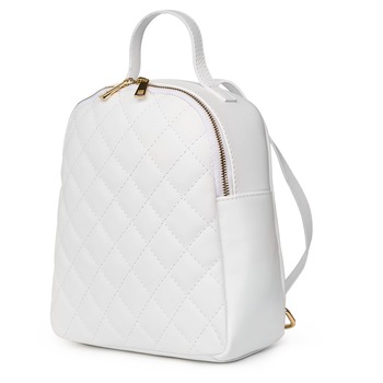 Rucsac din piele matlasata Mateo alb Rucsac din piele matlasata Mateo alb