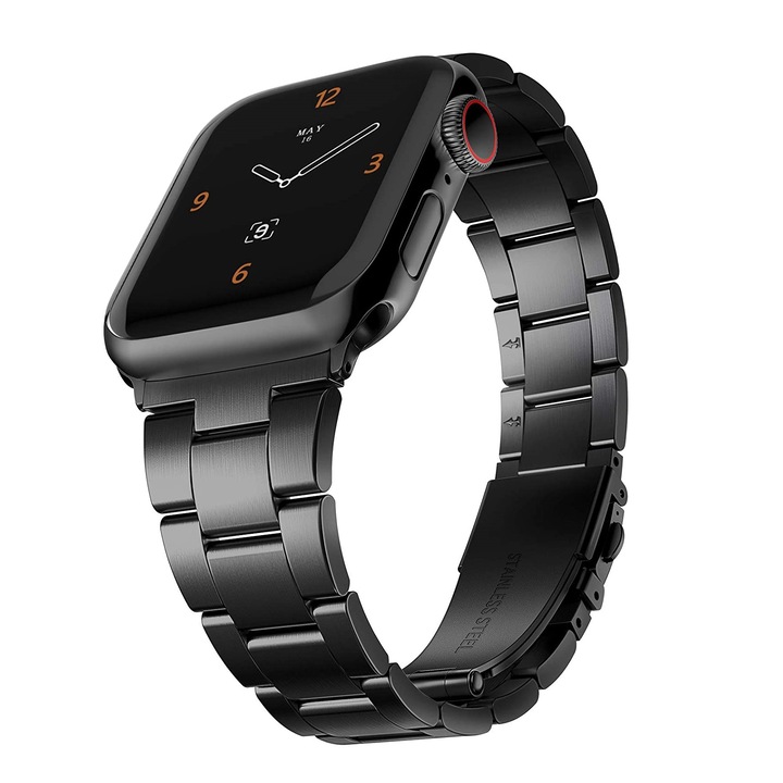 Метална каишка за Apple Watch, Съвместим с Apple Watch 7, Подвижни каишки без други аксесоари Черен, 41 mm