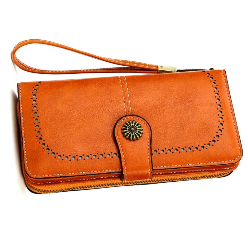 Portofel lung dama, JERMYN'S Bridge, piele, orange