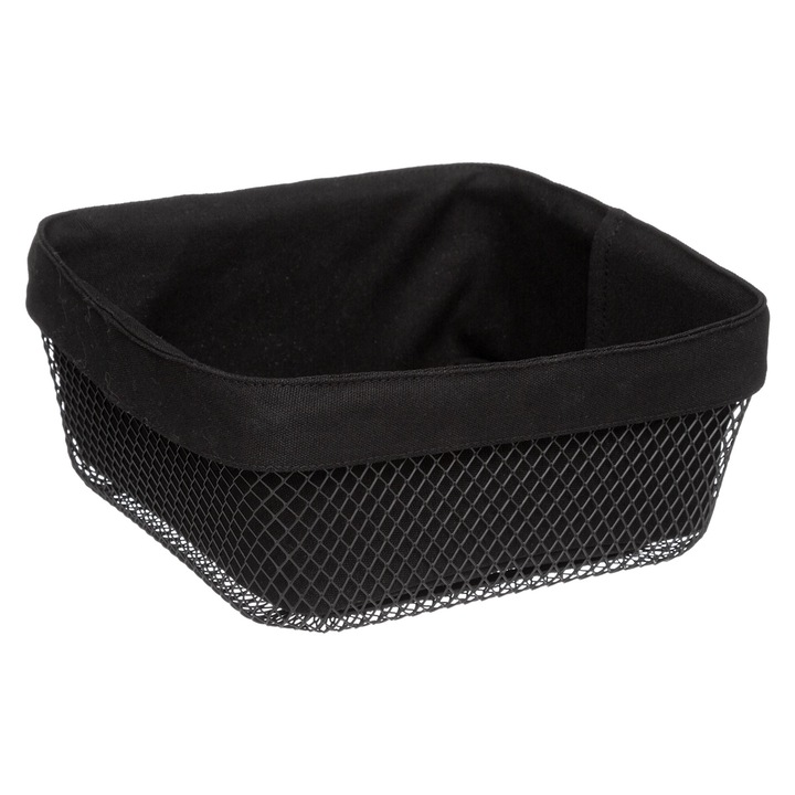 Панер за хляб Secret de Gourmet Mayaj, Стомана, 25.5 x 25.5 x 11.5 см, Черен