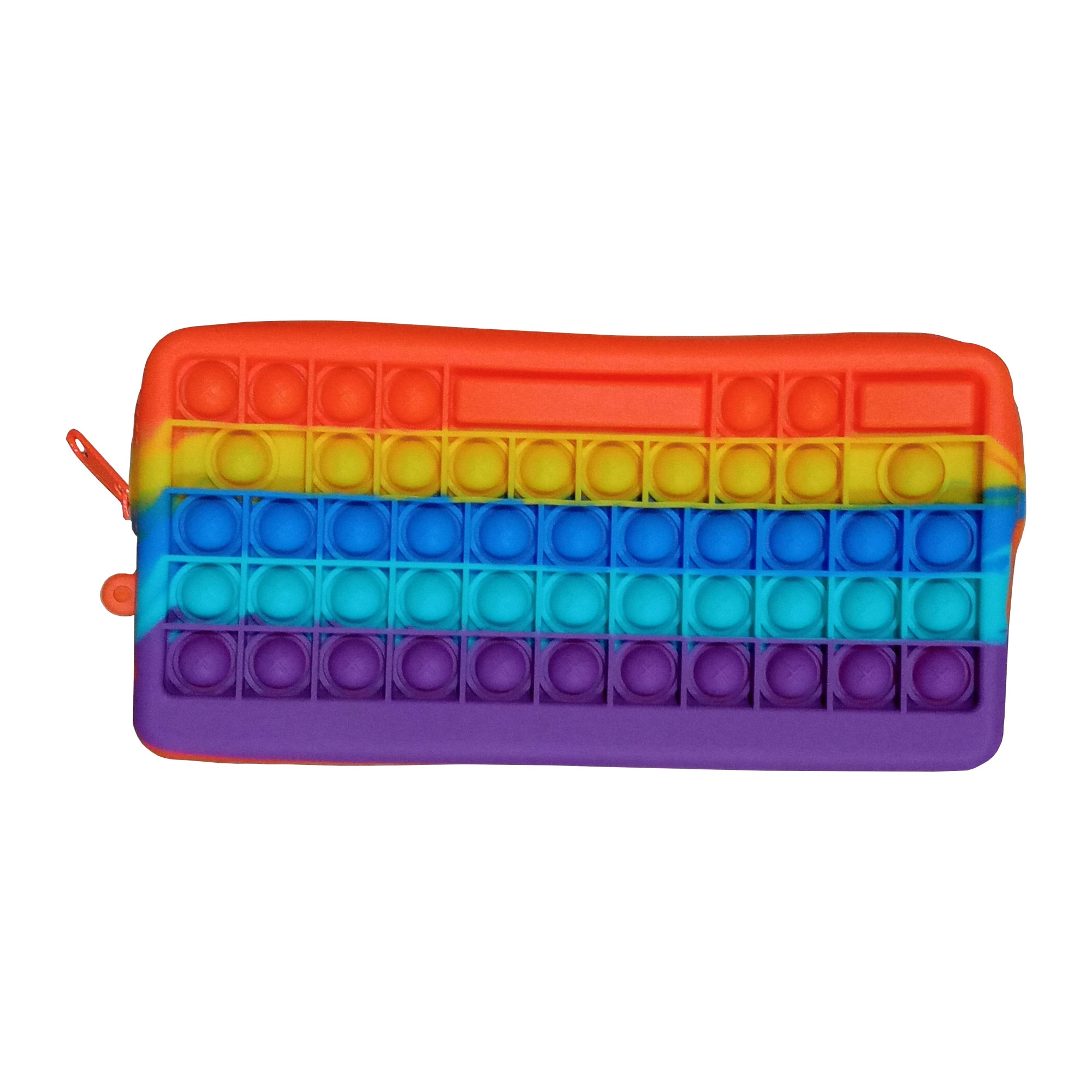 Penar Pop It cu Fermoar eOptima® Fun Keyboard, Senzorial, Anti Stres, Silicon, Gradinita, Scoala, Multicolor