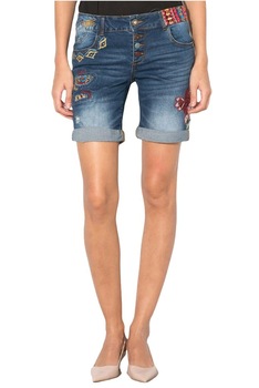Blugi Dama Scurti, Desigual-Denim Exotic Bermuda, Albastru, 24 Blugi Dama Scurti, Desigual-Denim Exotic Bermuda, Albastru, 24