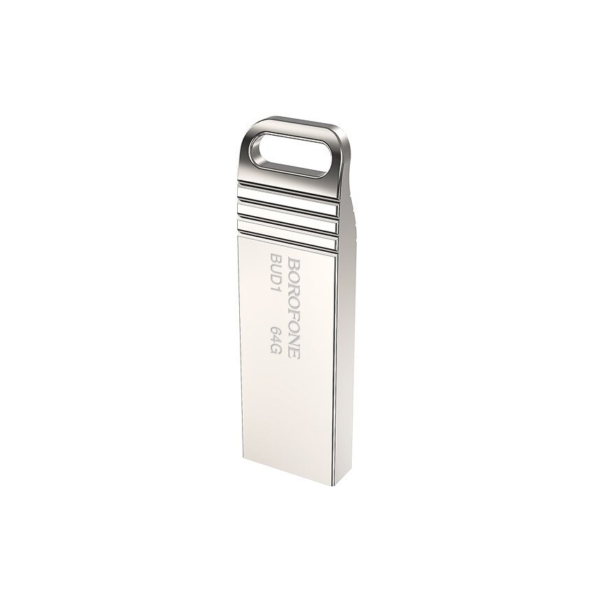 Memorie USB, Borofone BUD1 Nimble, Flash USB 2.0, 64GB, Argintiu